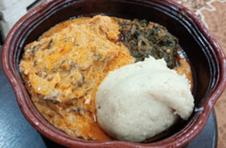 Pondu, fufu et sauce maison